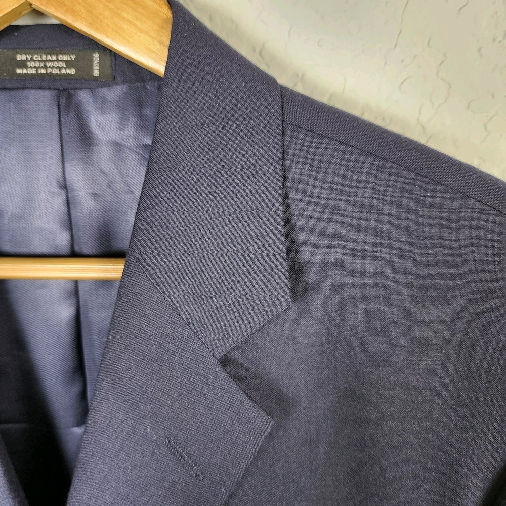 John Weitz Sport Coat Mens 42L Navy Wool Gold Buttons‎ Classic Career Preppy NEW - Picture 4 of 16